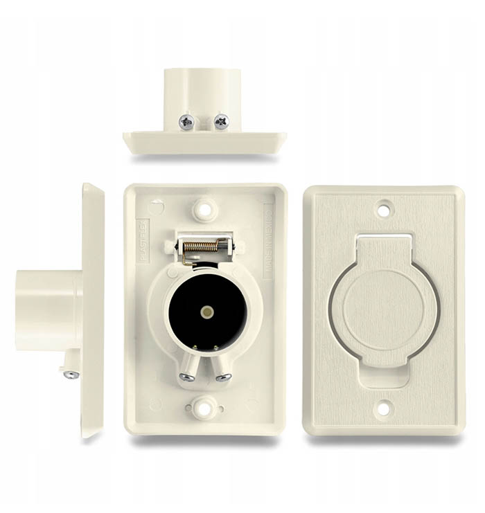 Vysavačová zásuvka WALL obdélník - béžová s nepřilnavým povrchem. Určeno pro centrální vysavače.